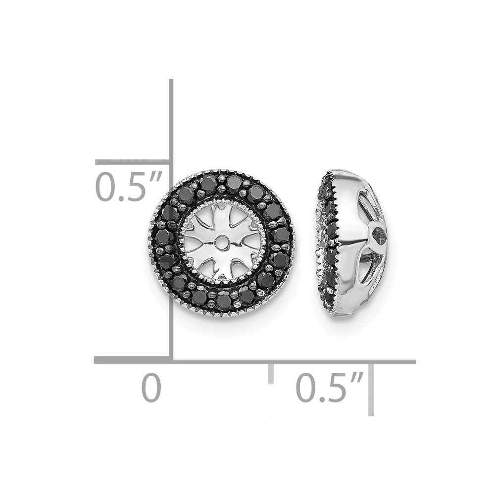 14k White Gold 1/4ct Black Diamond Earring Jackets