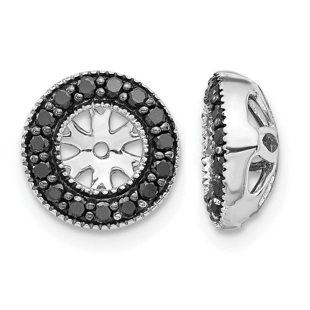 14k White Gold 1/4ct Black Diamond Earring Jackets