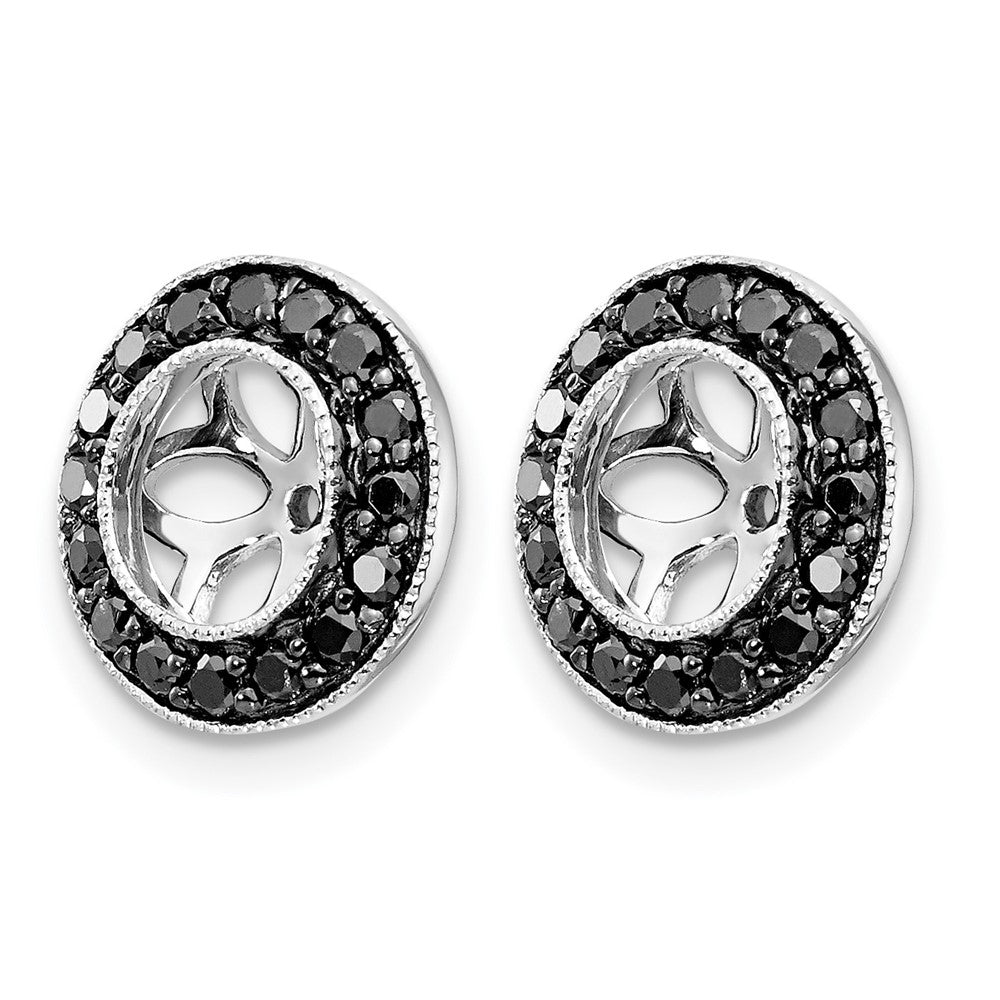 14k White Gold 1/3ct Black Diamond Earring Jackets