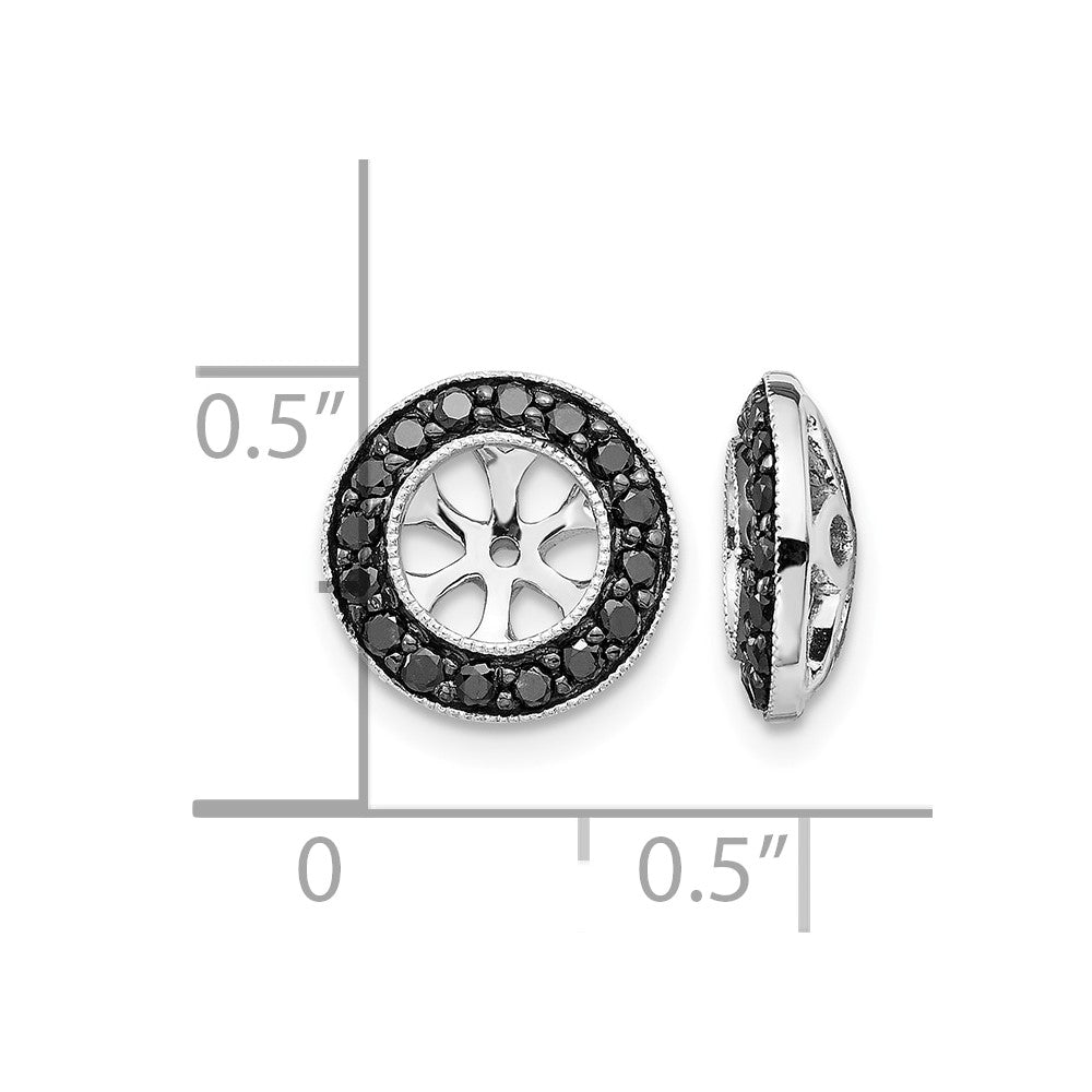 14k White Gold 1/3ct Black Diamond Earring Jackets