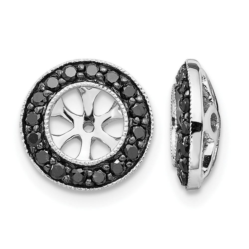14k White Gold 1/3ct Black Diamond Earring Jackets