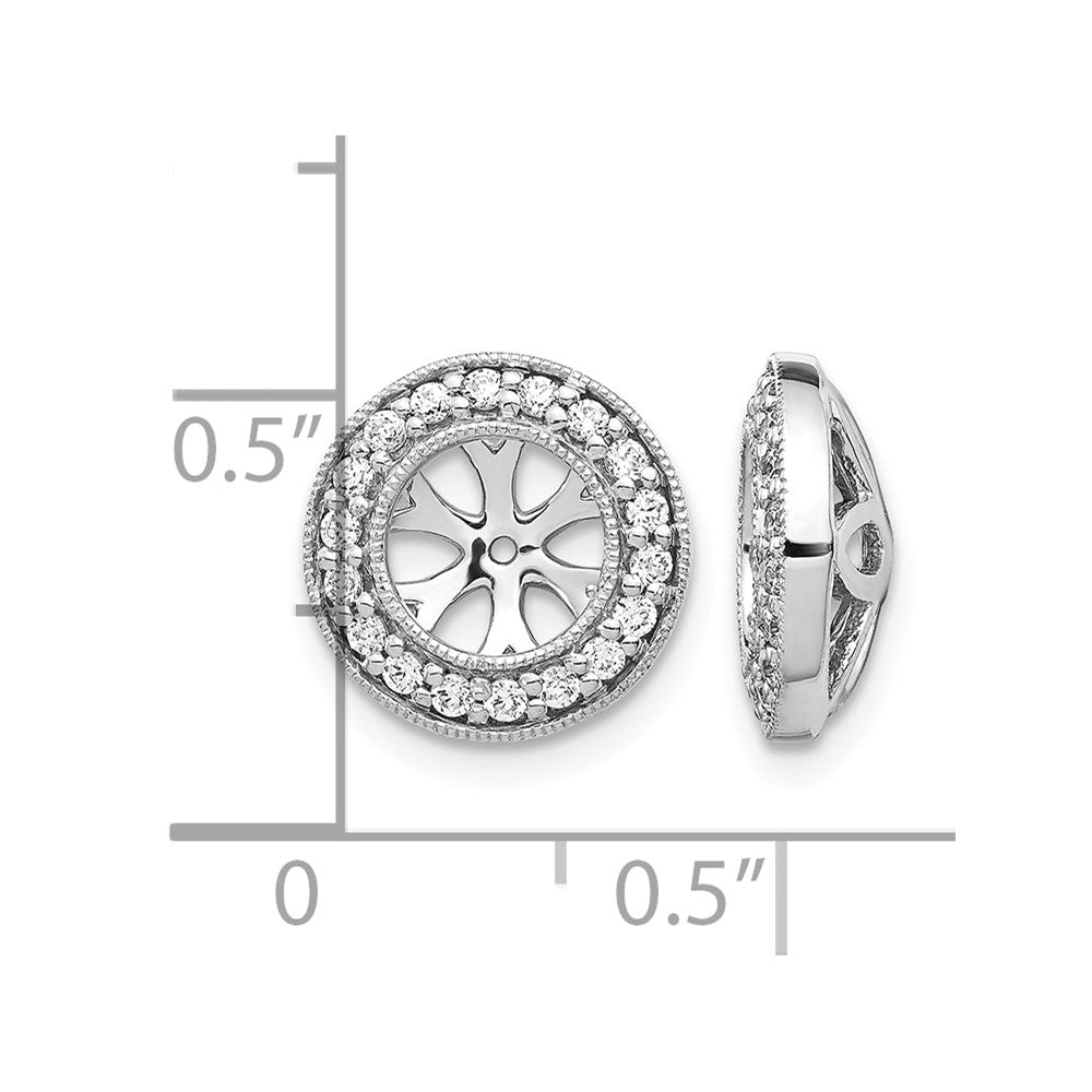 10k White Gold 1/3ct Diamond Earring Jackets