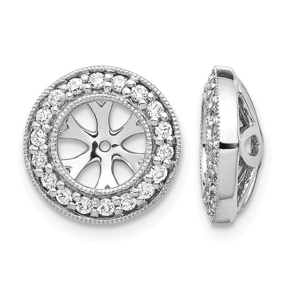 10k White Gold 1/3ct Diamond Earring Jackets