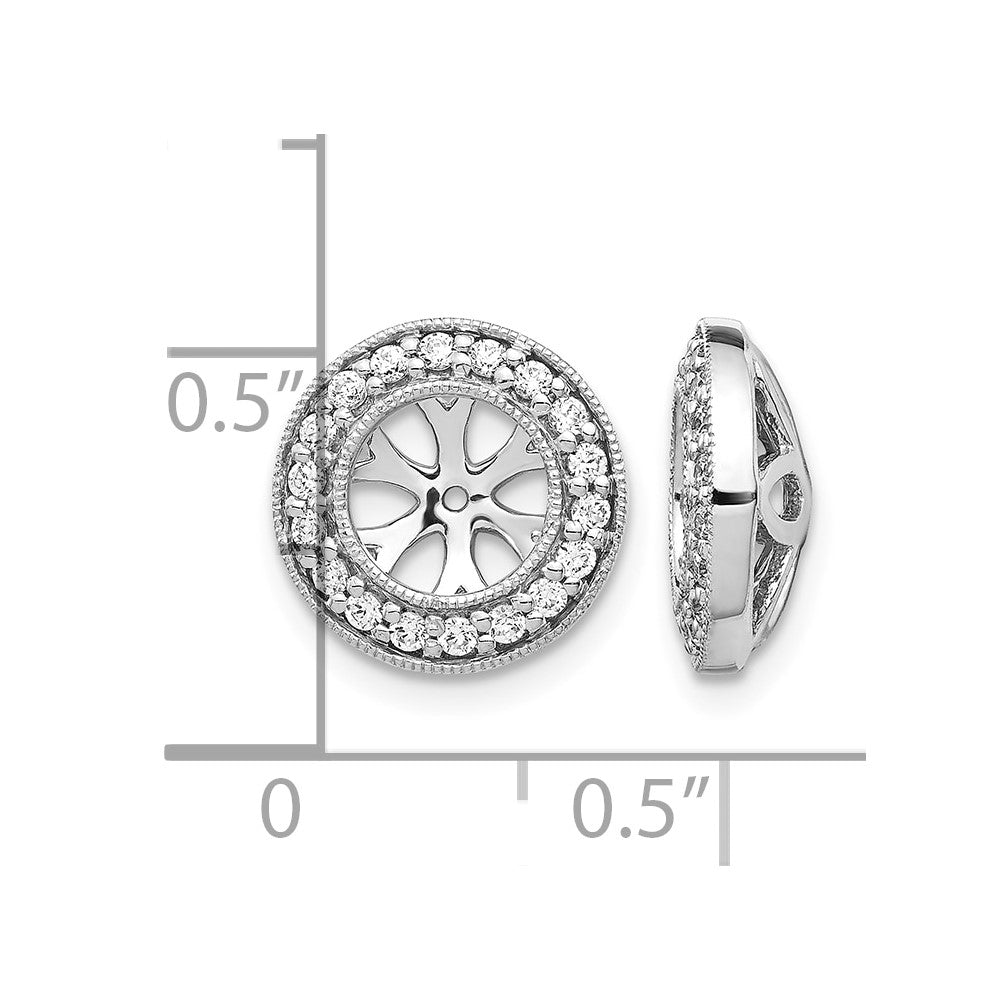 14k White Gold 1/3ct Diamond Earring Jackets