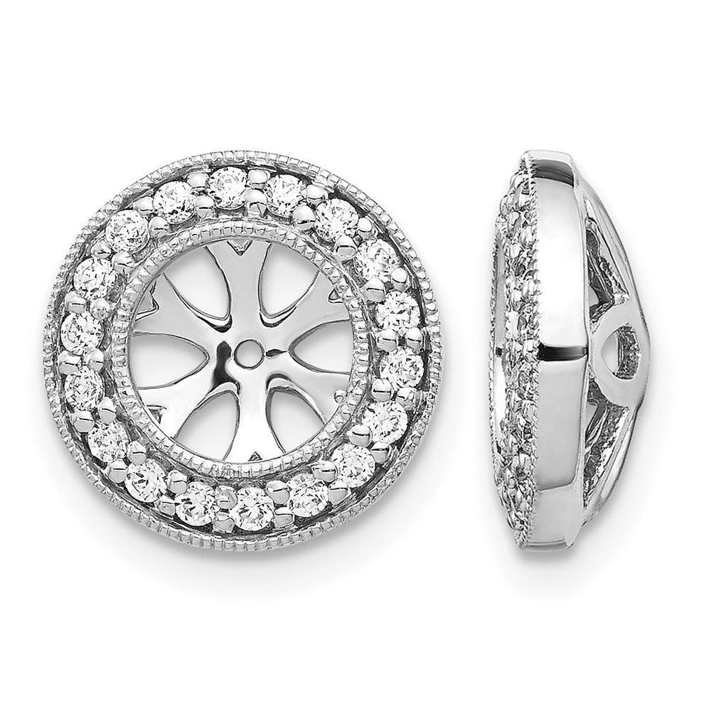 14k White Gold 1/3ct Diamond Earring Jackets