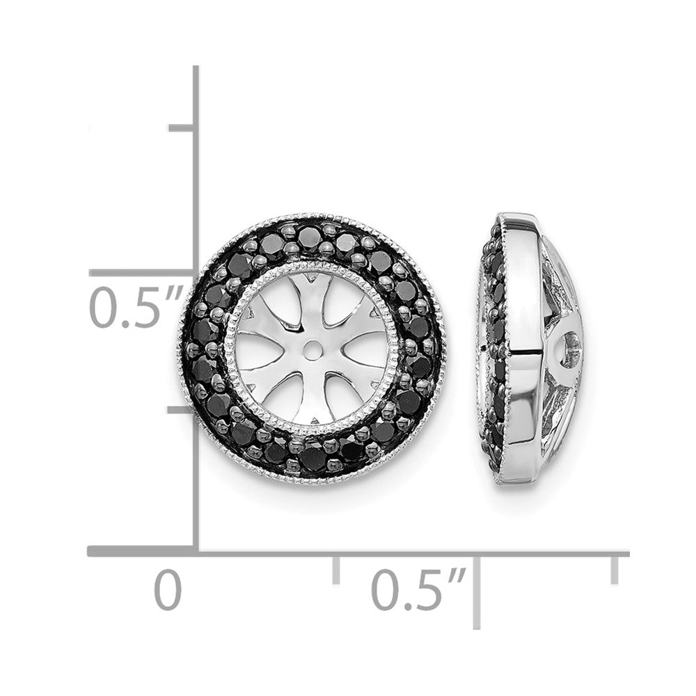 14k White Gold 1/3ct Black Diamond Earring Jackets
