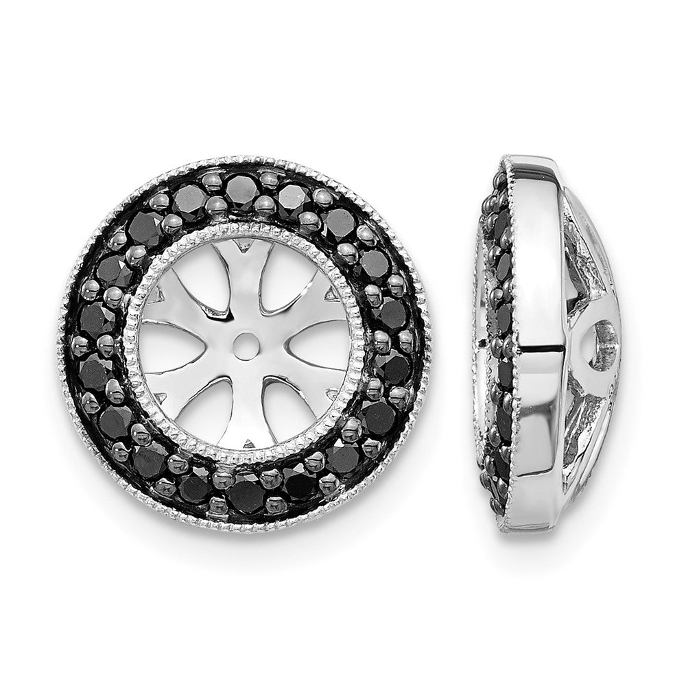 14k White Gold 1/3ct Black Diamond Earring Jackets