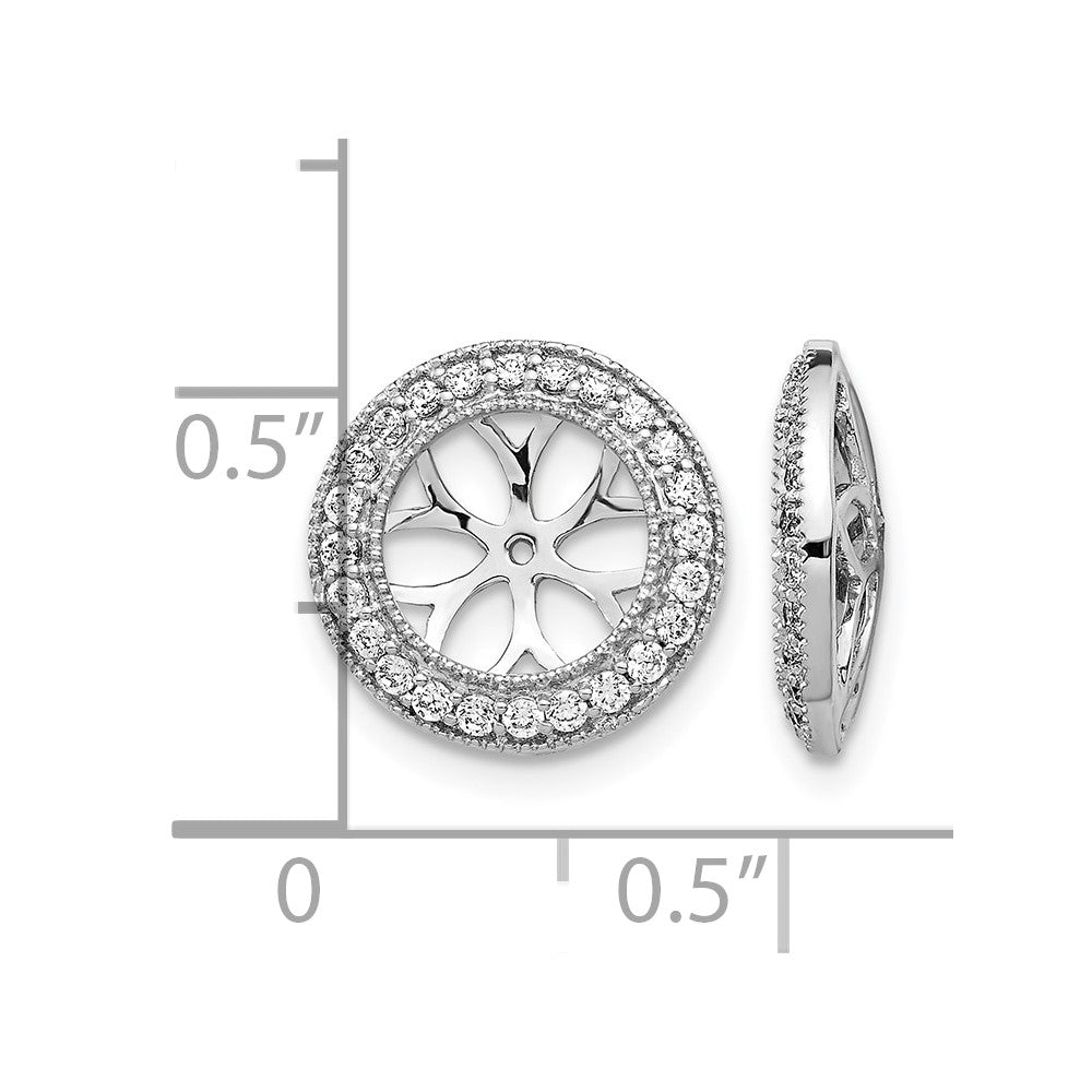 10k White Gold 3/8ct Diamond Earring Jackets