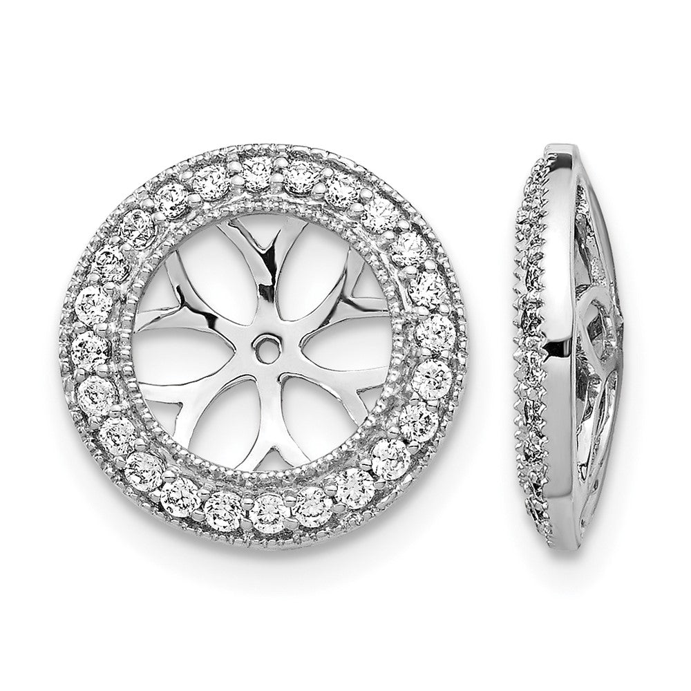 10k White Gold 3/8ct Diamond Earring Jackets