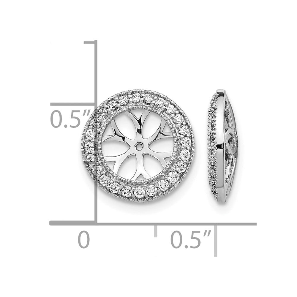 14k White Gold 3/8ct Diamond Earring Jackets