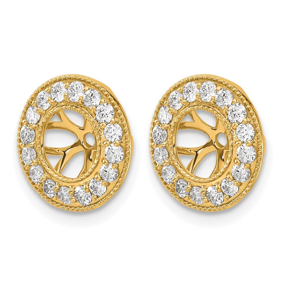 14k Yellow Gold Diamond Earring Jackets