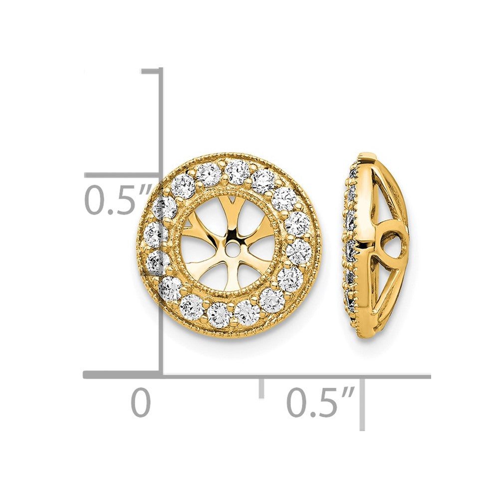 14k Yellow Gold Diamond Earring Jackets