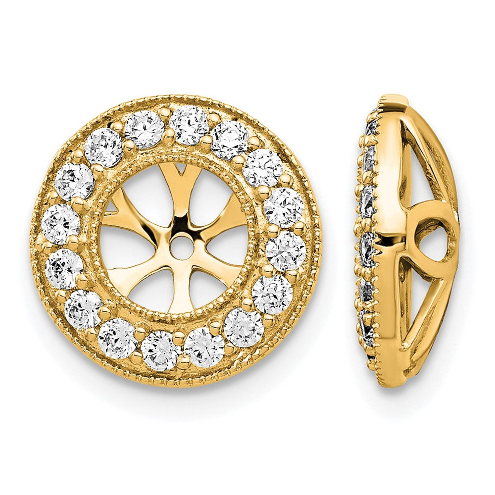 14k Yellow Gold Diamond Earring Jackets