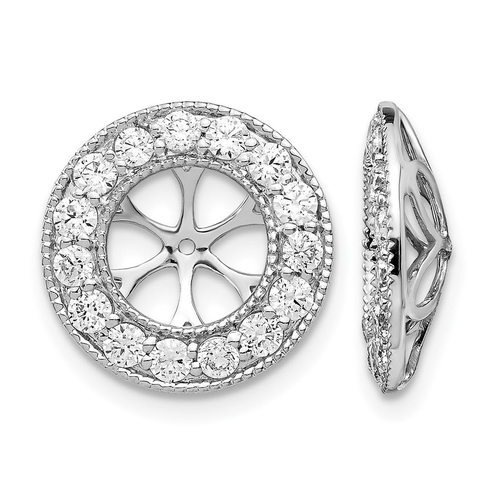 14k White Gold 1ct Diamond Earring Jackets
