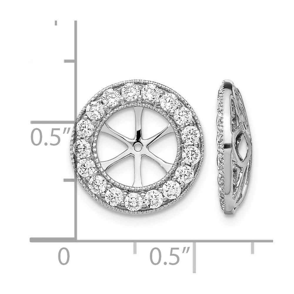 14k White Gold 1-1/6ct Diamond Earring Jackets