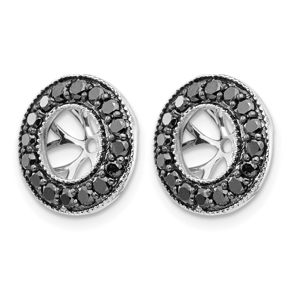 14k White Gold 3/4ct Black Diamond Earring Jackets