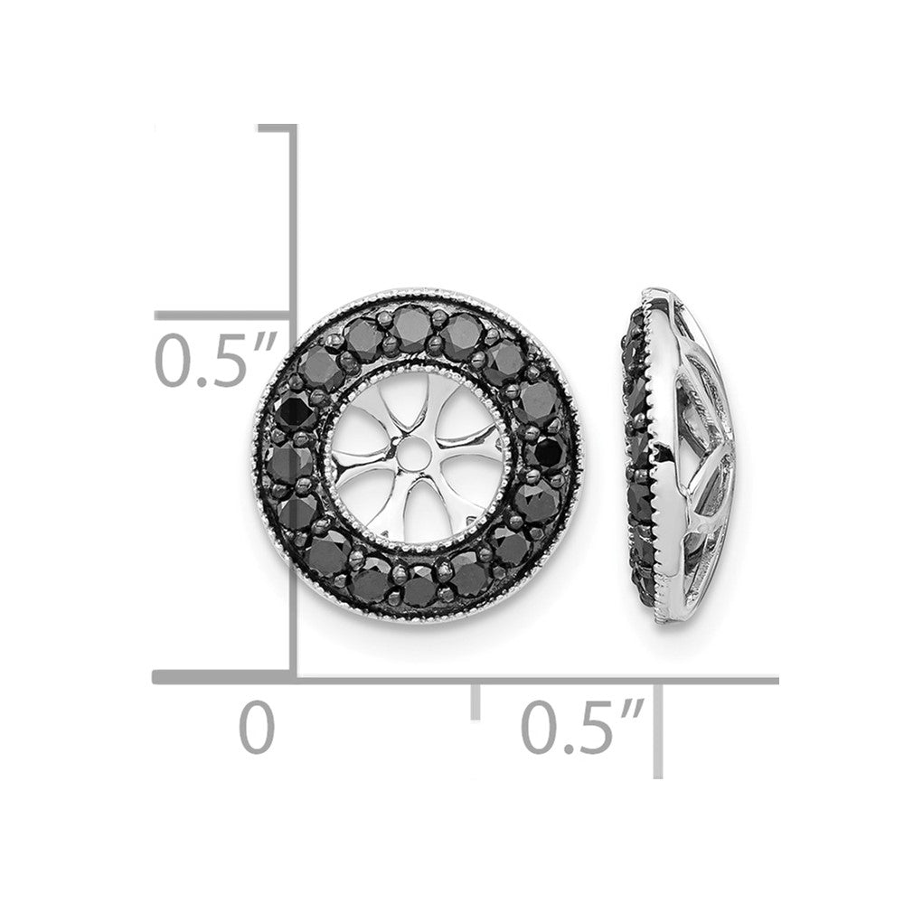 14k White Gold 3/4ct Black Diamond Earring Jackets
