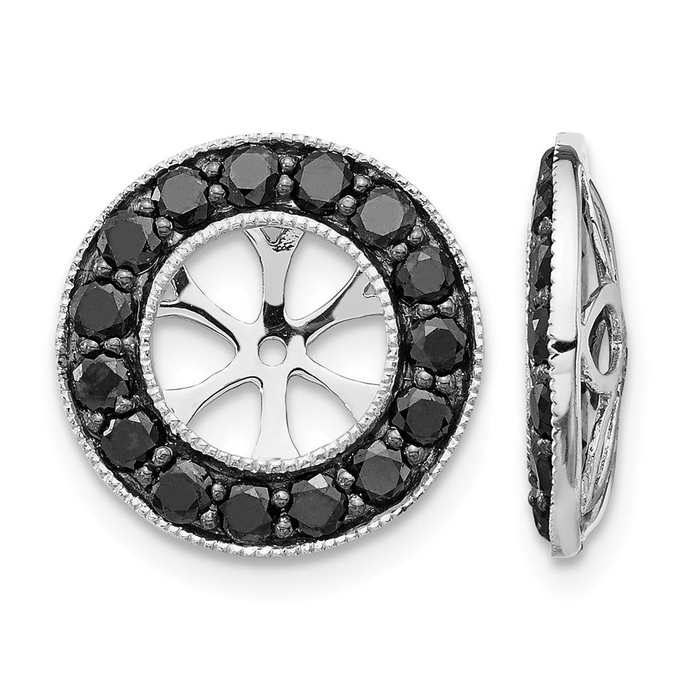 14k White Gold 1ct Black Diamond Earring Jackets