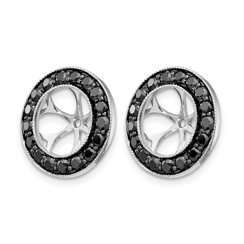 14k White Gold 1-1/6ct Black Diamond Earring Jackets