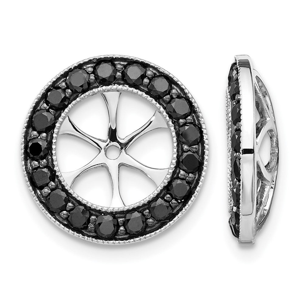 14k White Gold 1-1/6ct Black Diamond Earring Jackets