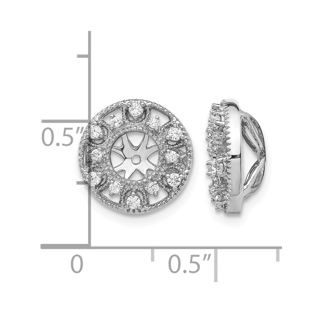 14k White Gold Fancy Diamond Earring Jackets