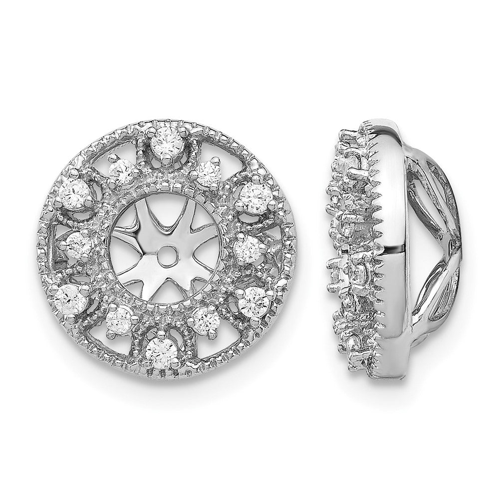 14k White Gold Fancy Diamond Earring Jackets