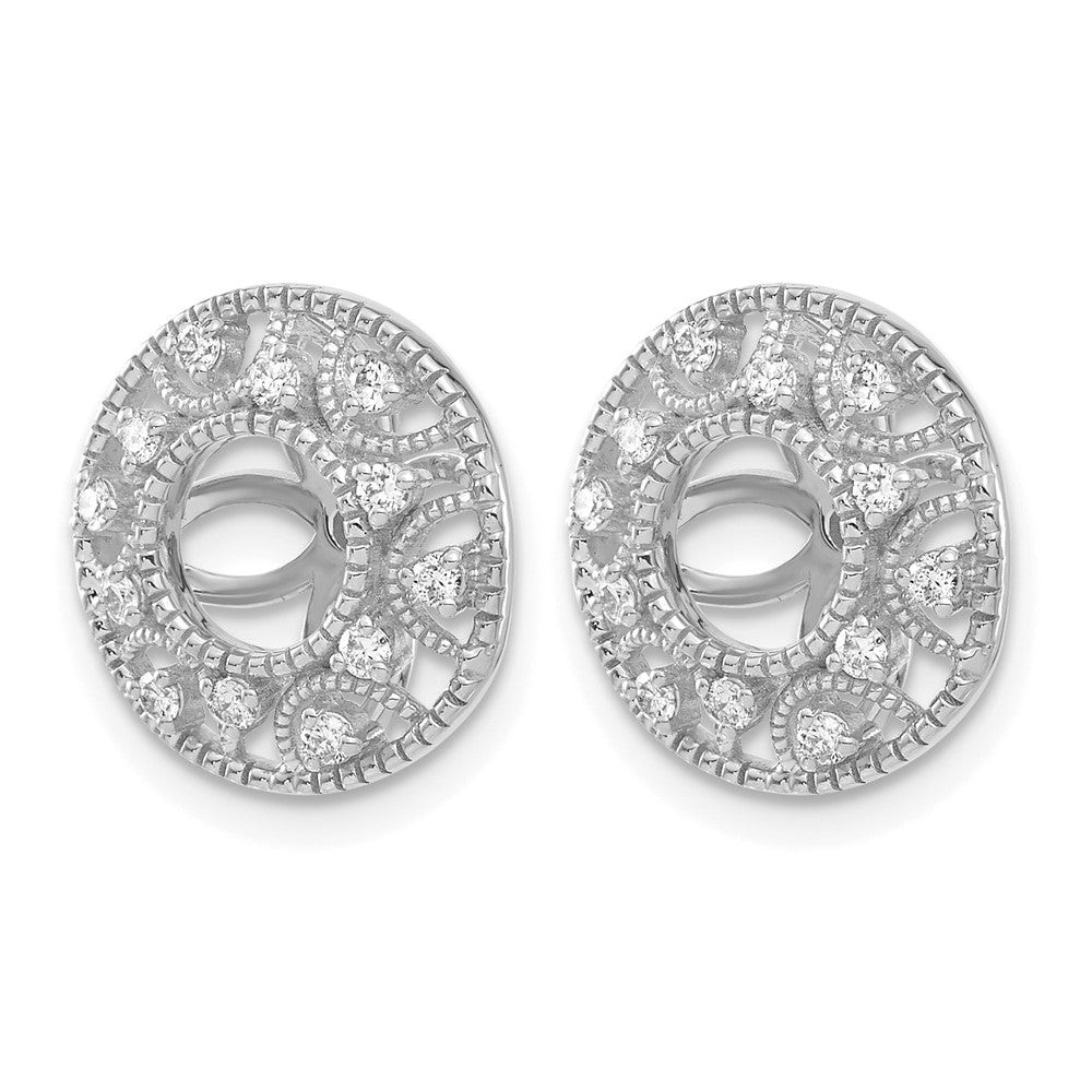 14k White Gold Diamond Earring Jackets