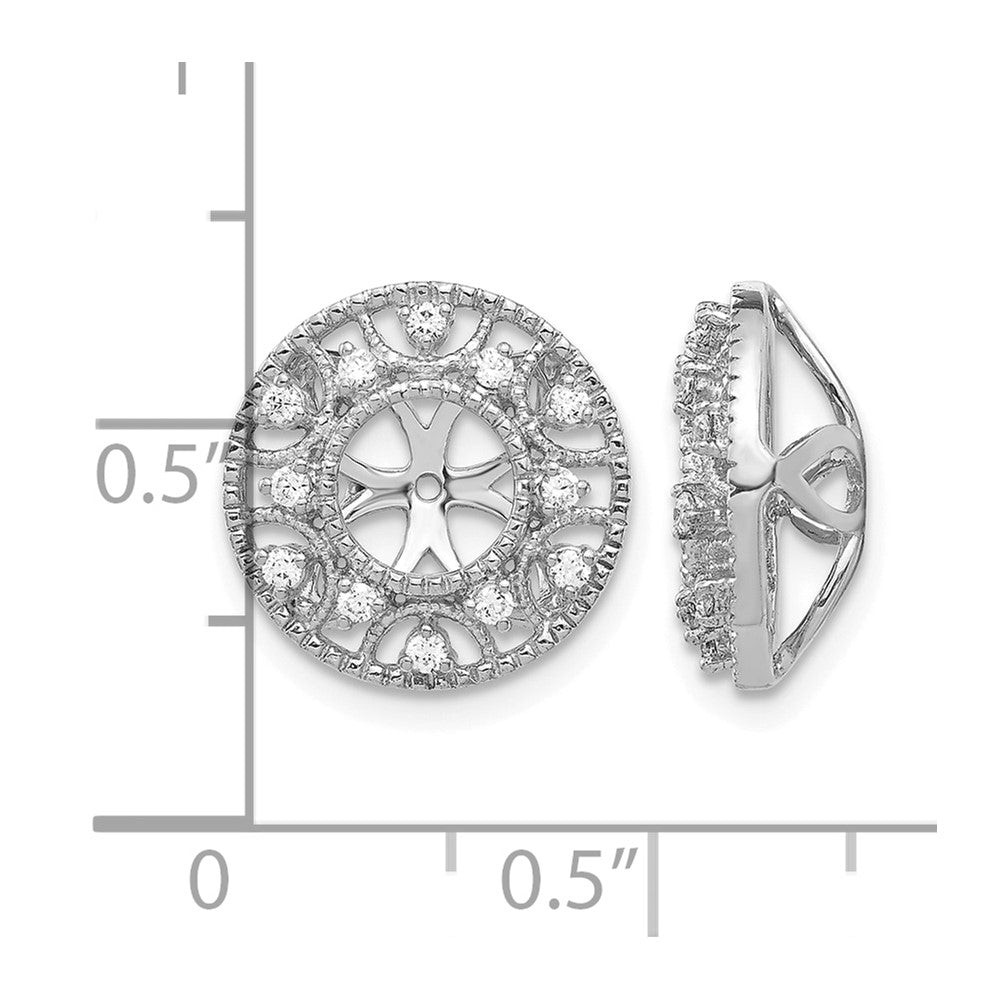 14k White Gold Diamond Earring Jackets