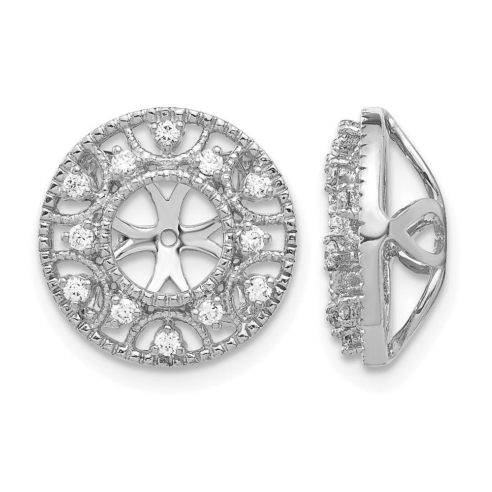 14k White Gold Diamond Earring Jackets