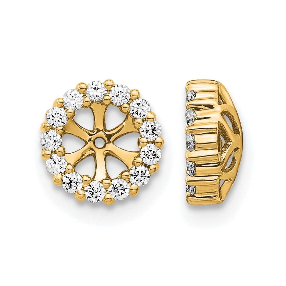 14K Yellow Gold Diamond Earring Jackets