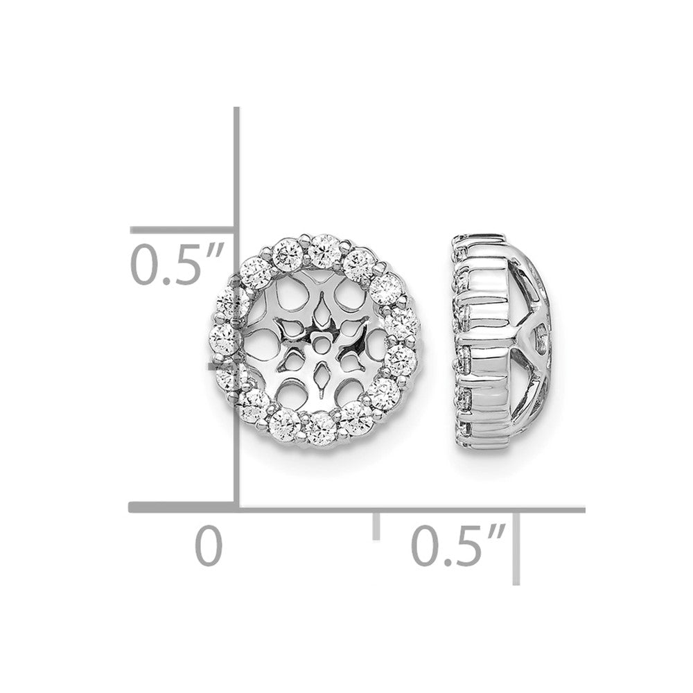 14k White Gold Diamond Earring Jackets