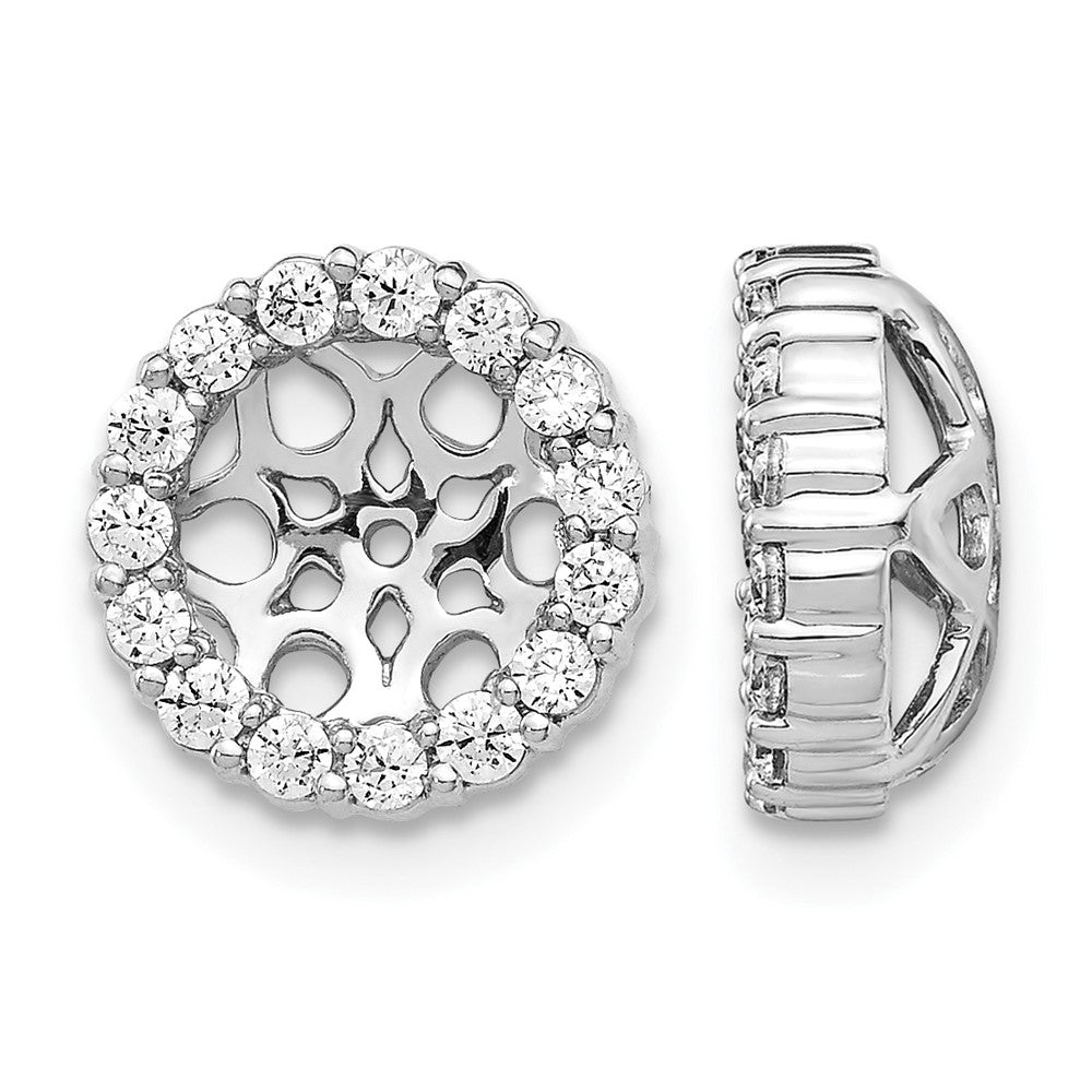 14k White Gold Diamond Earring Jackets