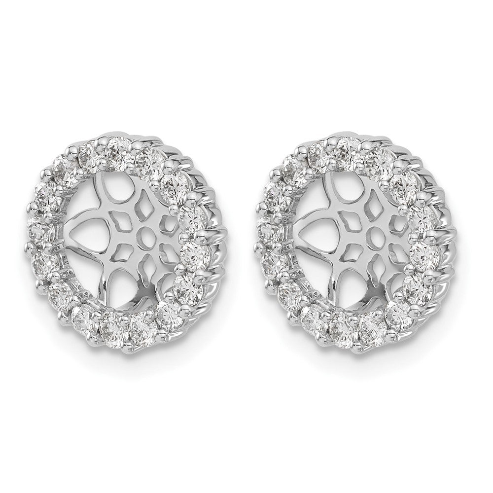 14k White Gold Diamond Earring Jackets