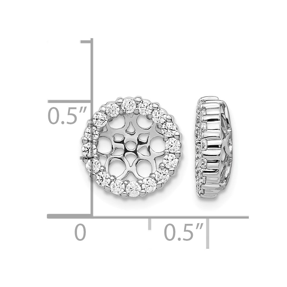 14k White Gold Diamond Earring Jackets