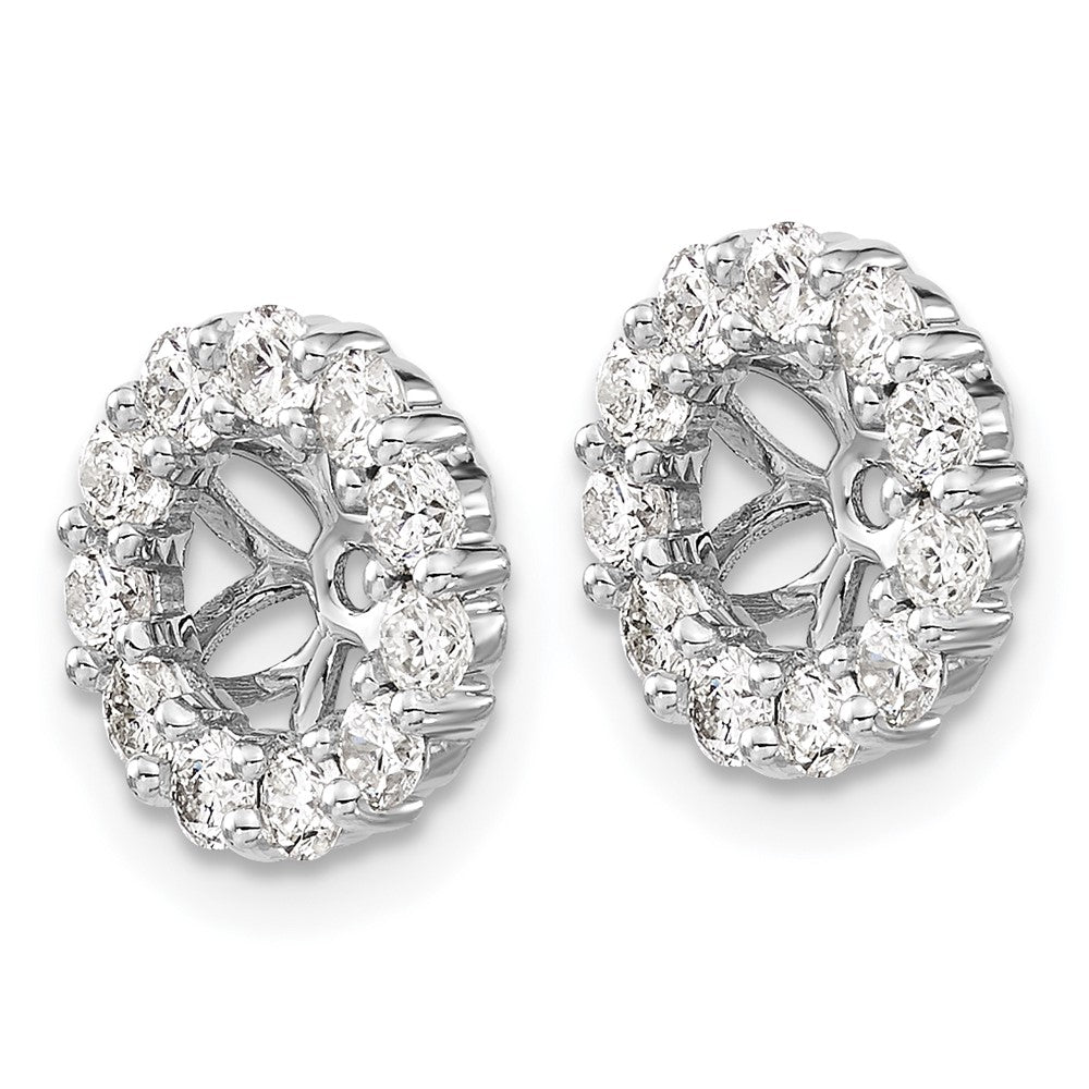 14k White Gold Diamond Earring Jackets
