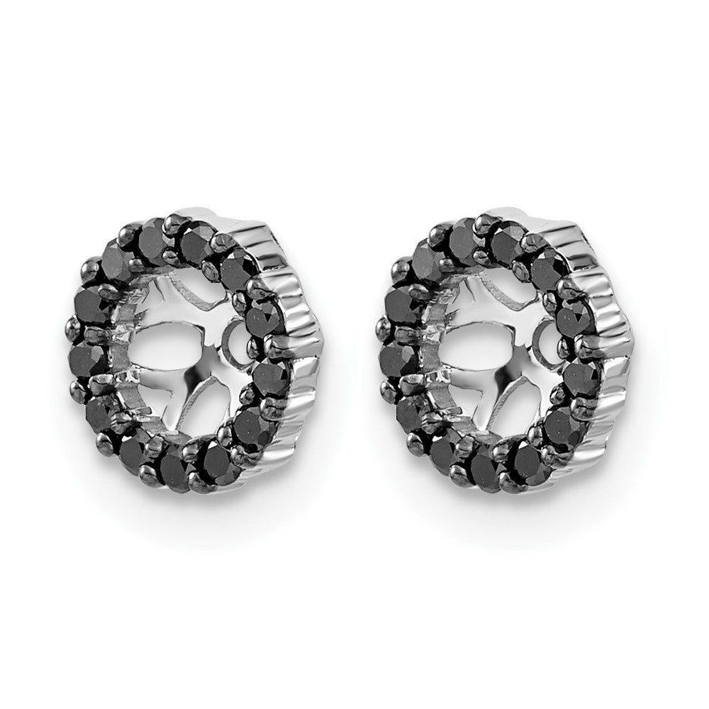 14k White Gold Black Diamond Earring Jackets