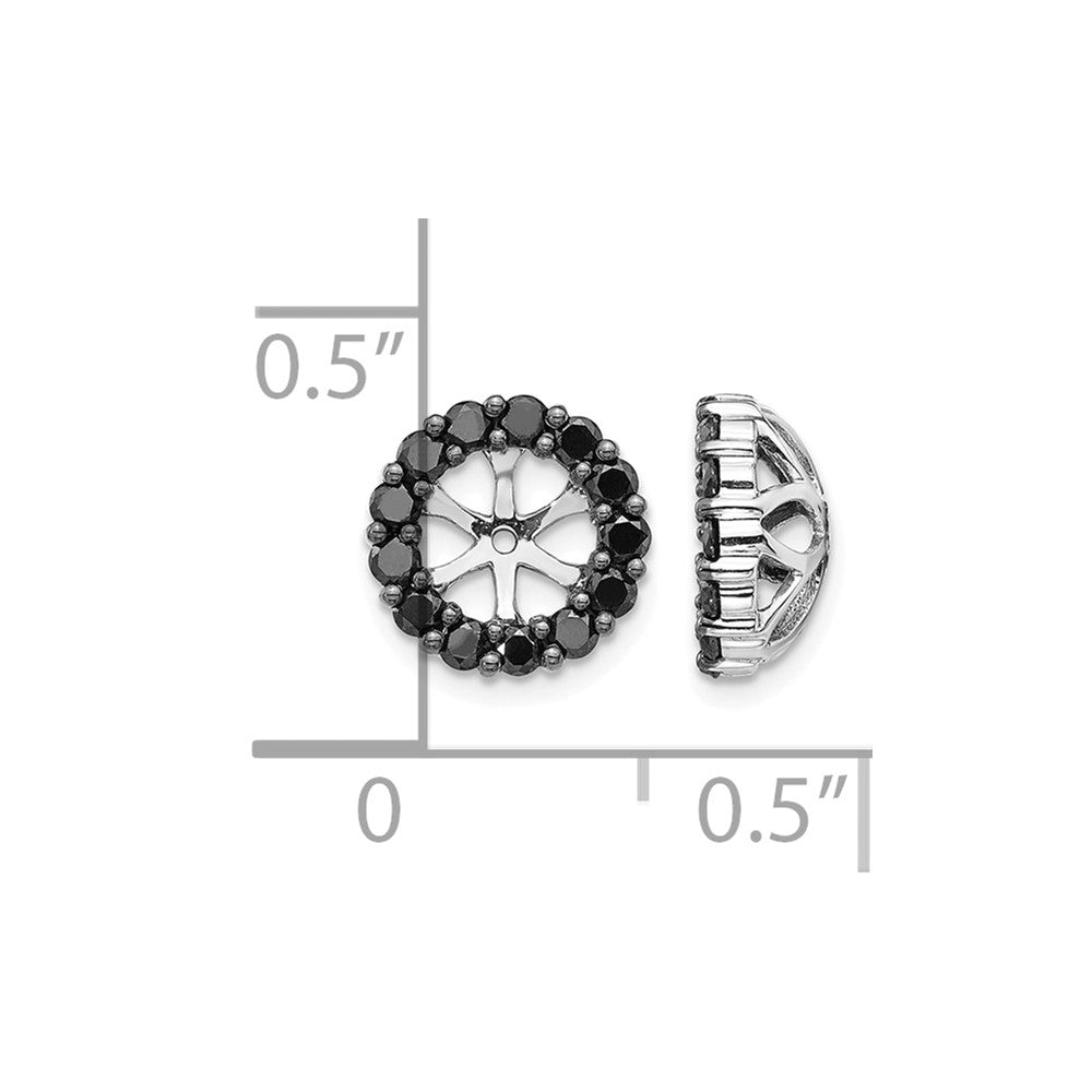 14k White Gold Black Diamond Earring Jackets