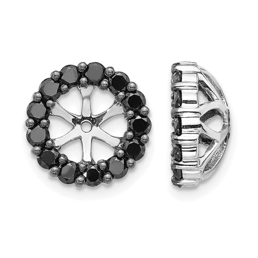 14k White Gold Black Diamond Earring Jackets