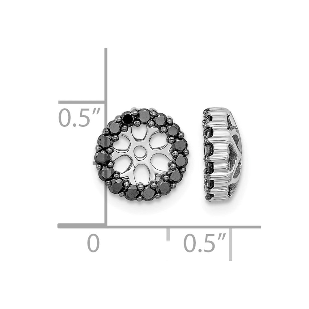 14k White Gold Black Diamond Earring Jackets