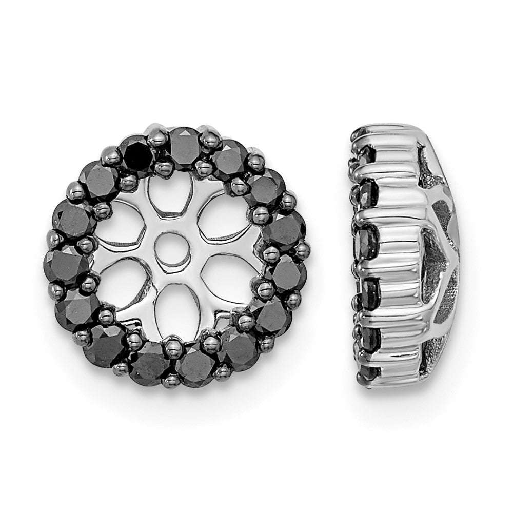14k White Gold Black Diamond Earring Jackets
