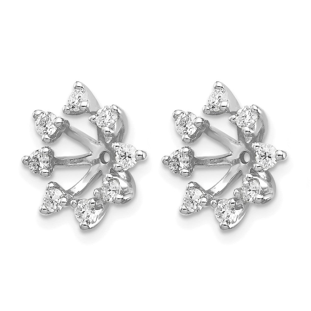 14k White Gold Fancy Diamond Earrings Jacket Mountings