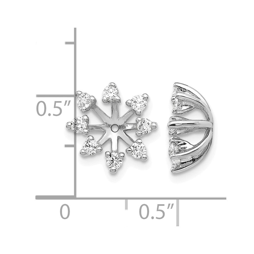 14k White Gold AA Fancy Diamond Earring Jacket
