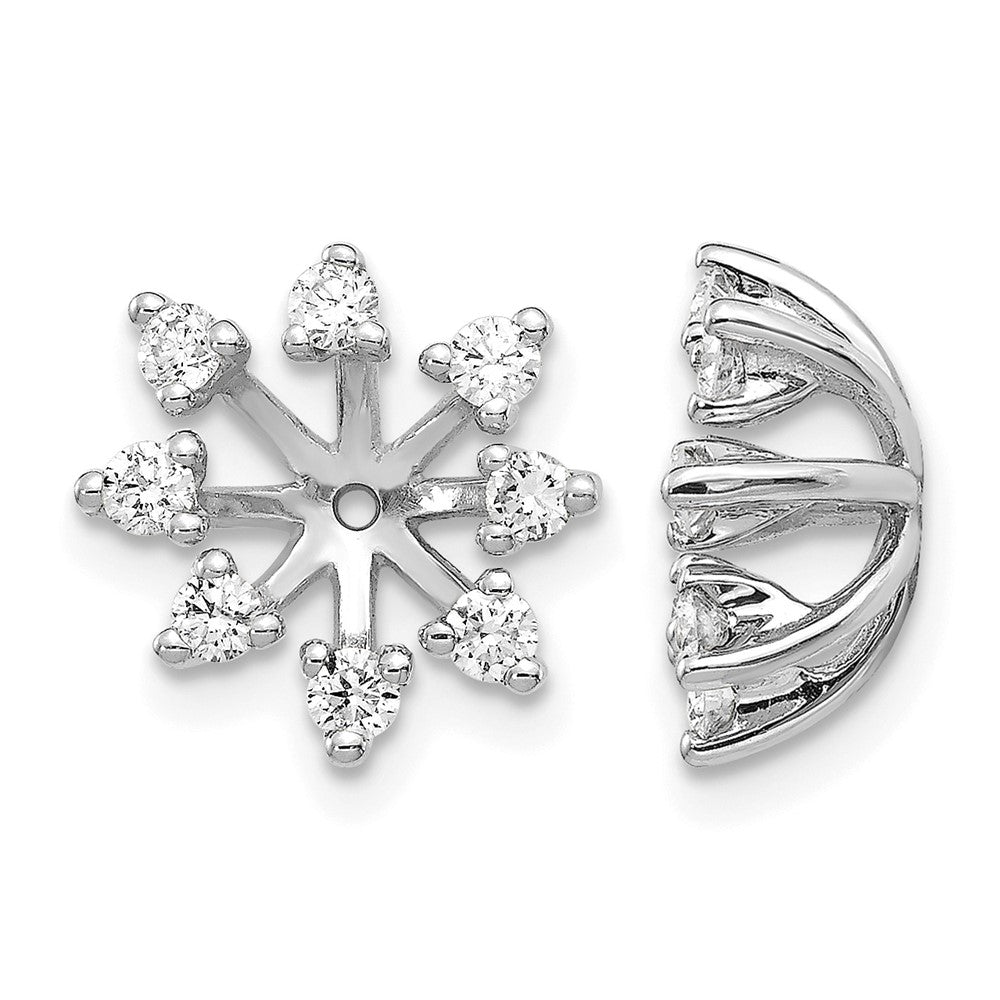 14k White Gold AA Fancy Diamond Earring Jacket