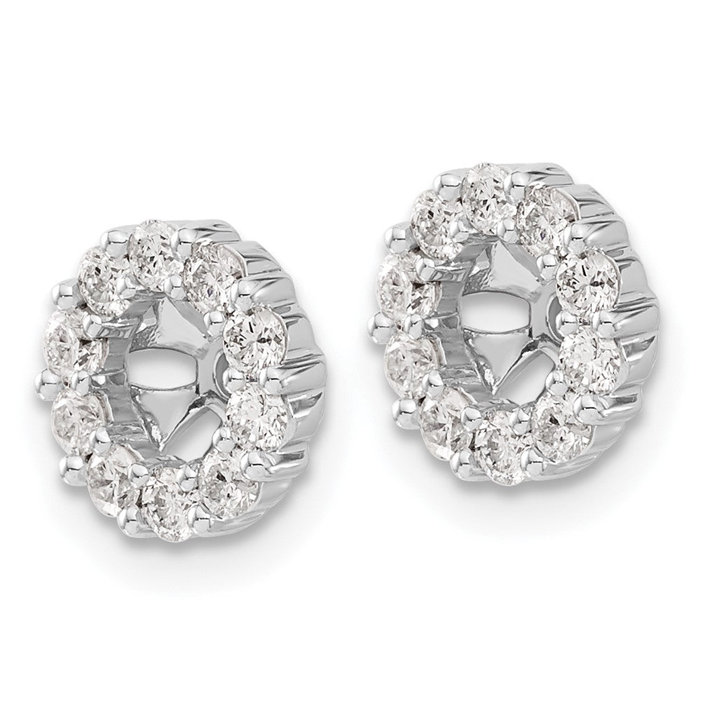 14k White Gold Diamond Earring Jackets