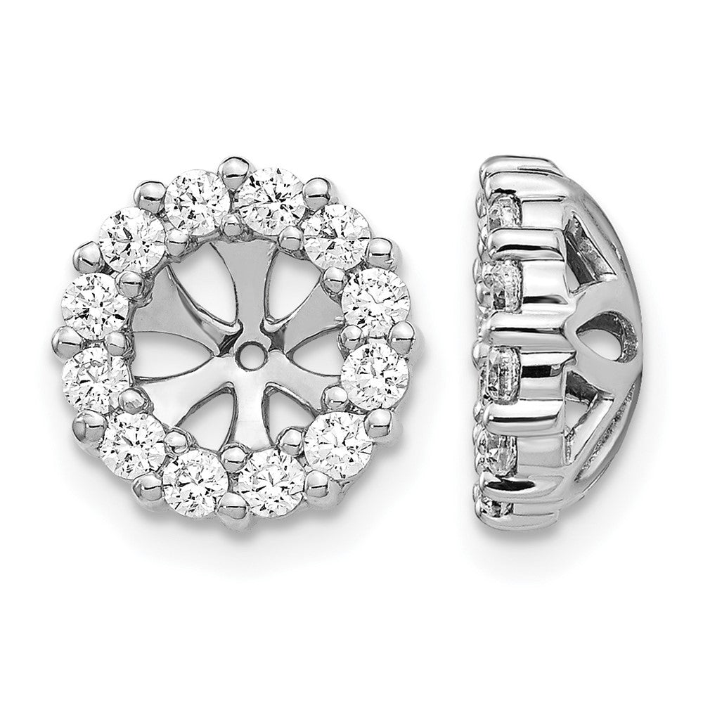 14k White Gold Diamond Earring Jackets