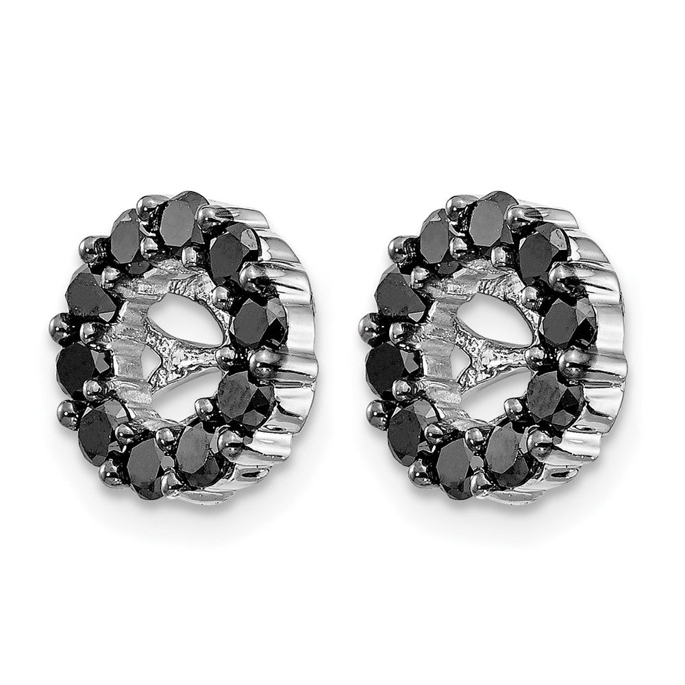 14k White Gold Black Diamond Earring Jackets