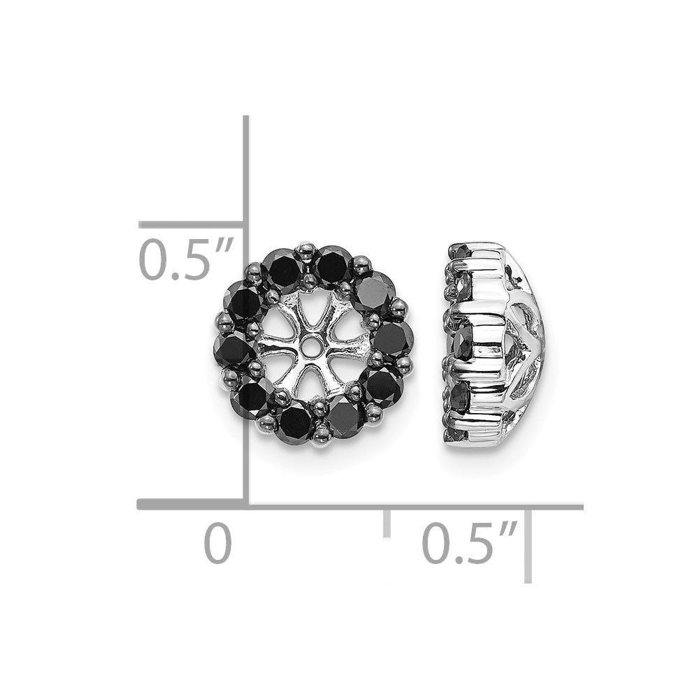 14k White Gold Black Diamond Earring Jackets