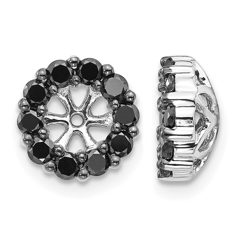 14k White Gold Black Diamond Earring Jackets