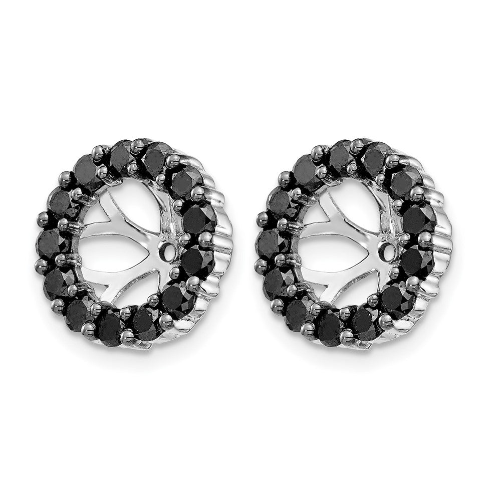 14k White Gold Black Diamond Earring Jackets