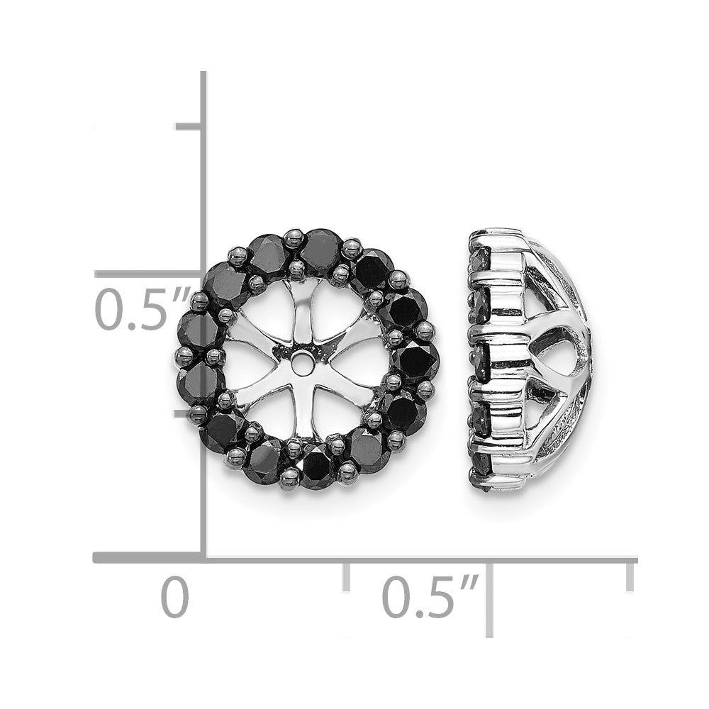 14k White Gold Black Diamond Earring Jackets